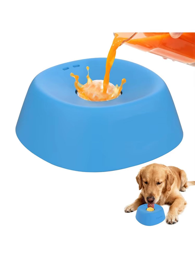 Slow Feeder Dog Cat Bowl, Liquid Lick Mat with Non-Slip Silicone Base, Treat Dispensing Puzzle Toy for Fast Eating Pets