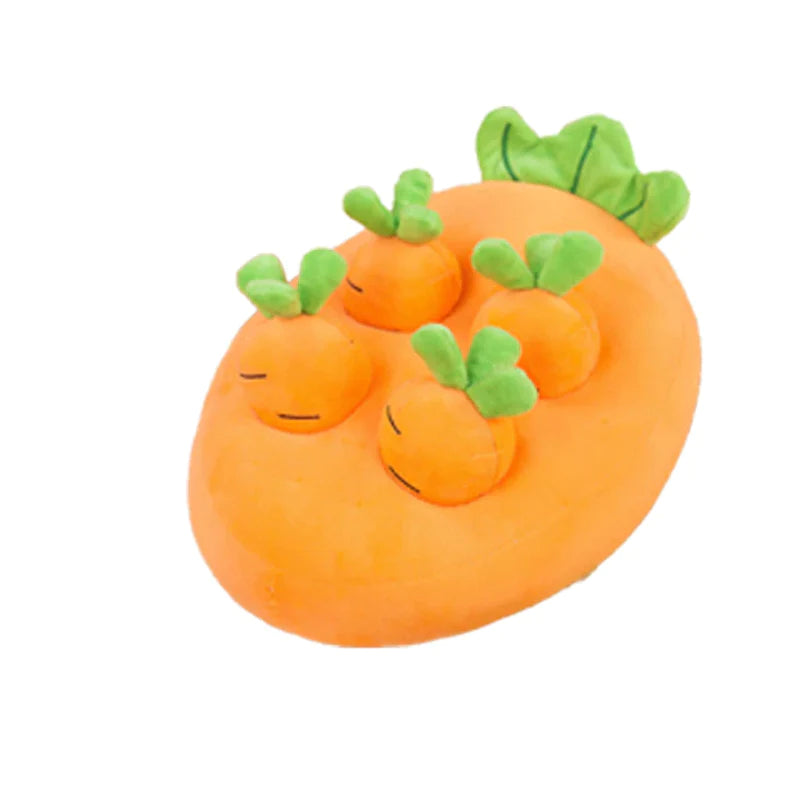 Dog Cat Toy Carrot Plush Pet Vegetable Chew Toy Sniff Pets Hide Food Toy to Improve Eating Habits Durable Chew Dog Accessorie