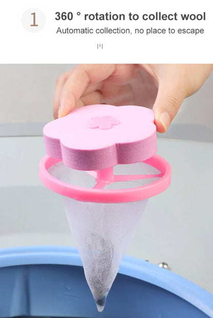 2 Pcs Floating Pet Fur Catcher Laundry Lint Pet Hair Remover for Washing Machine