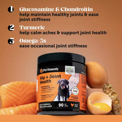 Pet Honesty Hip & Joint Health Chicken Flavor Supplement for Dog - 60Ct