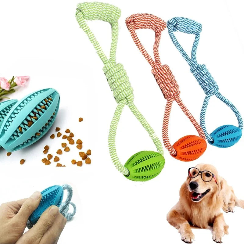 Natural Rubber Interactive Ball Chew Toys Dispenser Leakage Food Toy Suitable for Golden Retriever Dental Teething Training Toy