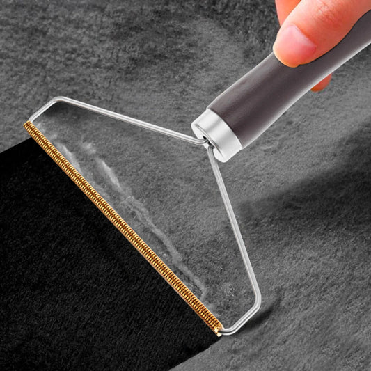 Pet Hair Remover for Furniture Cat and Dog Fur Remover Tool Reusable Lint Cleaner with Copper Teeth Cutters and Wooden Handle Metal Pet Hair Removal Tool for Carpet Portable Couch Cleaner