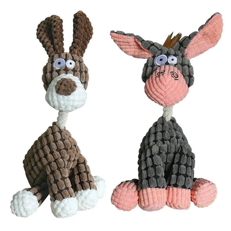 Corduroy Donkey Squeaky Dog Toy