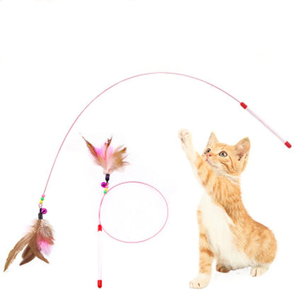 Plush Cat Toy with Bell and Elastic Rope