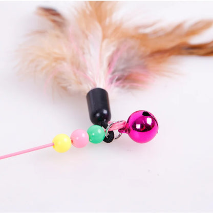 Plush Cat Toy with Bell and Elastic Rope