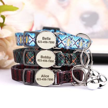 Personalized Cat Collar with ID Plate
