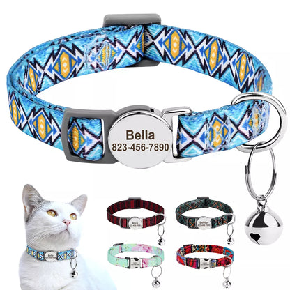 Personalized Cat Collar with ID Plate