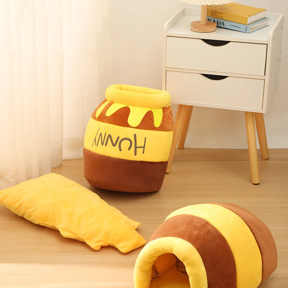 Removable Plush Cat Bed