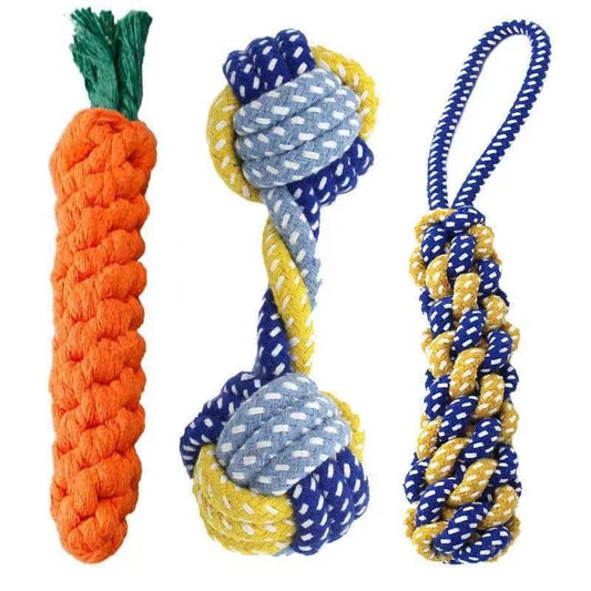 Durable Dog Chew Toy with Rope Ball