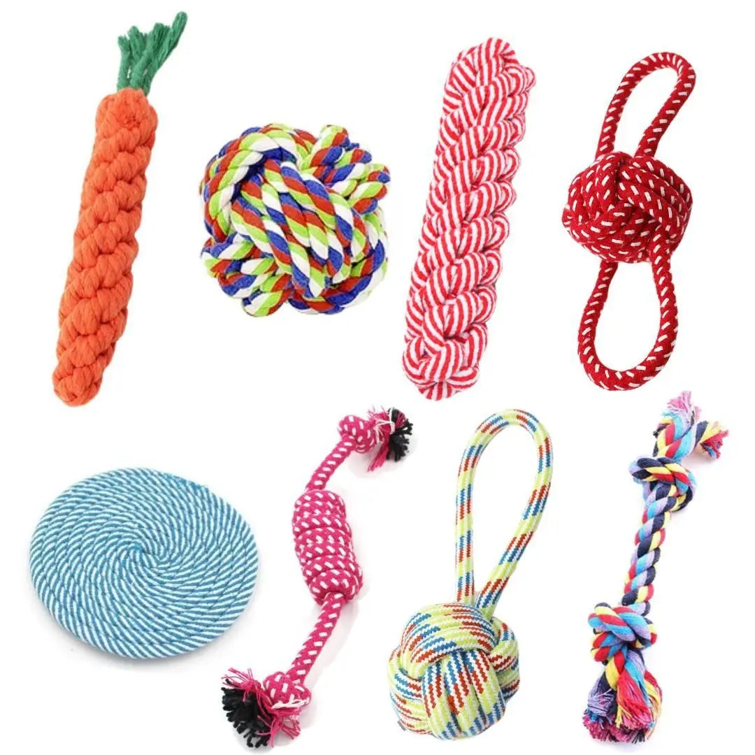Durable Dog Chew Toy with Rope Ball