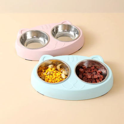 Double Bowl Pet Feeder