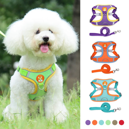Adjustable Reflective Dog Harness Set