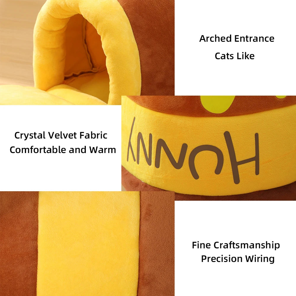 Removable Plush Cat Bed