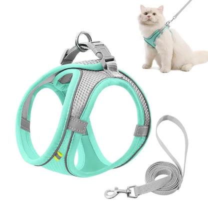 Reflective Cat Harness Leash Set