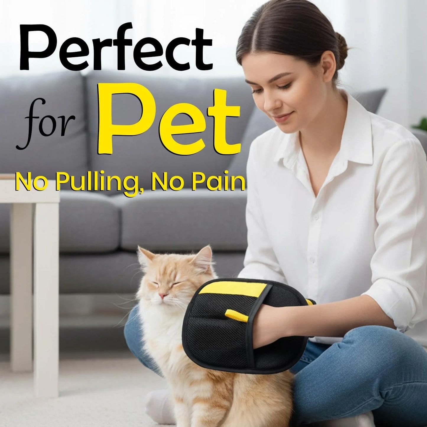 Pet Hair Removal Gloves, 2025 Electrostatic Gloves Hair Removal Reuseable Electrostatic Pet Cat Dog Hair Removal Glooming Gloves, Pet Hair Remover for Cat & Dog