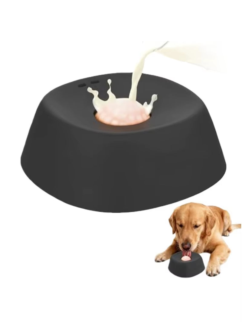 Slow Feeder Dog Cat Bowl, Liquid Lick Mat with Non-Slip Silicone Base, Treat Dispensing Puzzle Toy for Fast Eating Pets