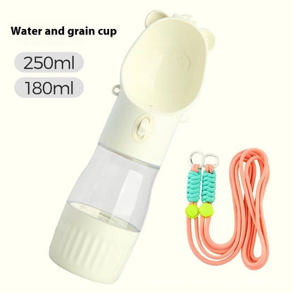 2 in 1 Portable Dog Water Bottle for Small Big Dogs Cat Outdoor Leak-Proof Puppy Drinking Bowl with Food Container Pets Feeder Pet Products