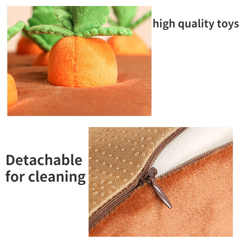 Dog Cat Toy Carrot Plush Pet Vegetable Chew Toy Sniff Pets Hide Food Toy to Improve Eating Habits Durable Chew Dog Accessorie