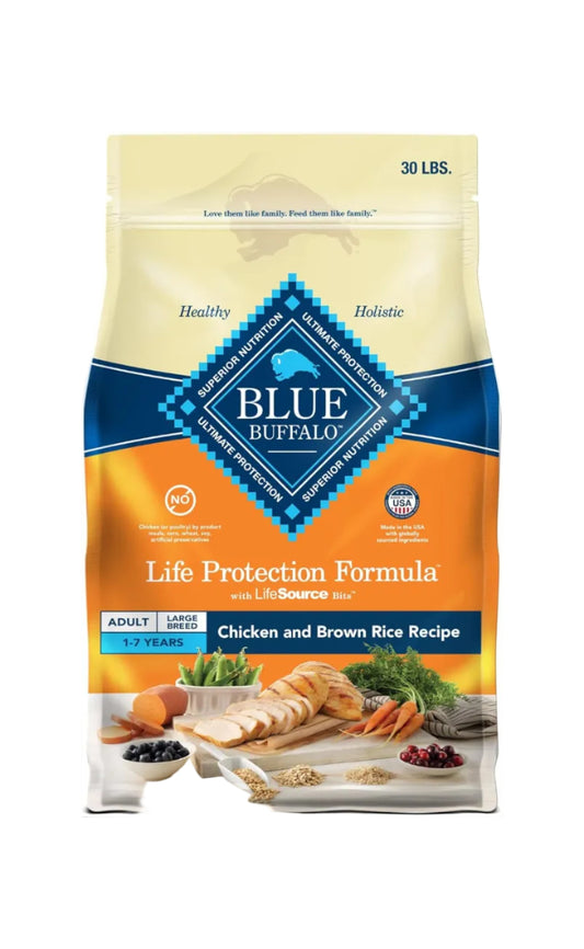 Life Protection Formula Large Breed Adult Dry Dog Food, Promotes Joint Health and Lean Muscles, Made with Natural Ingredients, Chicken & Brown Rice Recipe, 30-Lb Bag