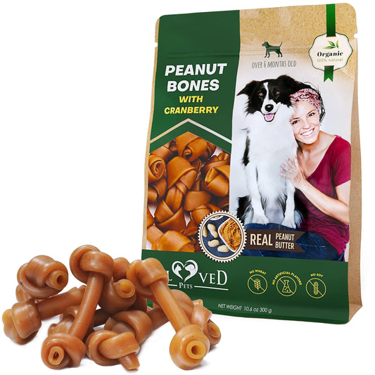 Peanut Butter & Cranberry Dog Chew Treats (Rawhide-Free)