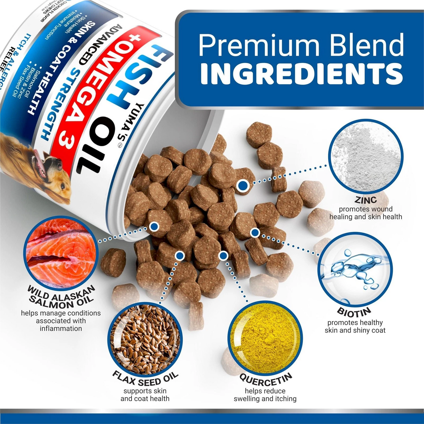 Omega 3 Fish Oil Chews for Dogs – Skin & Coat Support