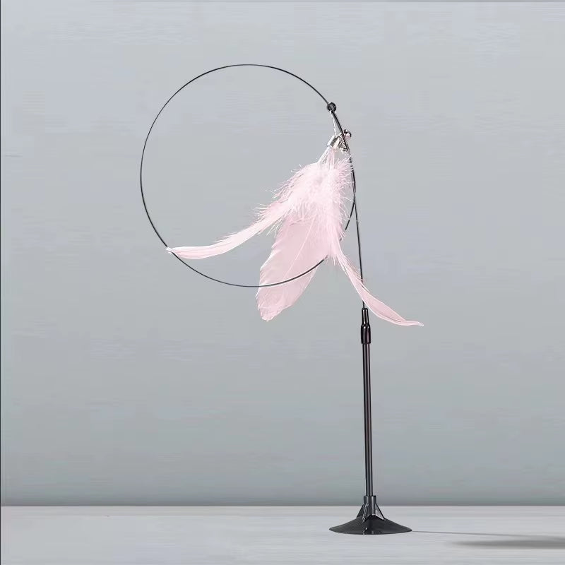 Interactive Cat Teaser Wand with Feathers & Bell - Durable Kitten Toy for Indoor Play, Exercise, Hunting Fun & Cat Entertainment