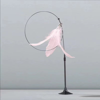 Interactive Cat Teaser Wand with Feathers & Bell - Durable Kitten Toy for Indoor Play, Exercise, Hunting Fun & Cat Entertainment