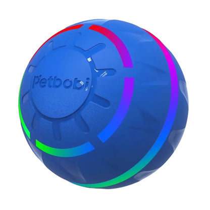 Interactive Toy Dog Ball, Active Rolling Ball for Dogs with Flashing LED Light, Moving Bouncing Toys Ball for Medium Large Dogs, USB Rechargeable, Blue