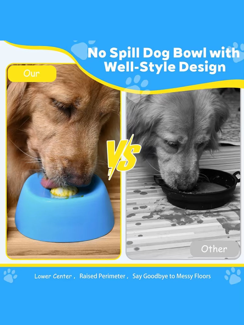 Slow Feeder Dog Cat Bowl, Liquid Lick Mat with Non-Slip Silicone Base, Treat Dispensing Puzzle Toy for Fast Eating Pets