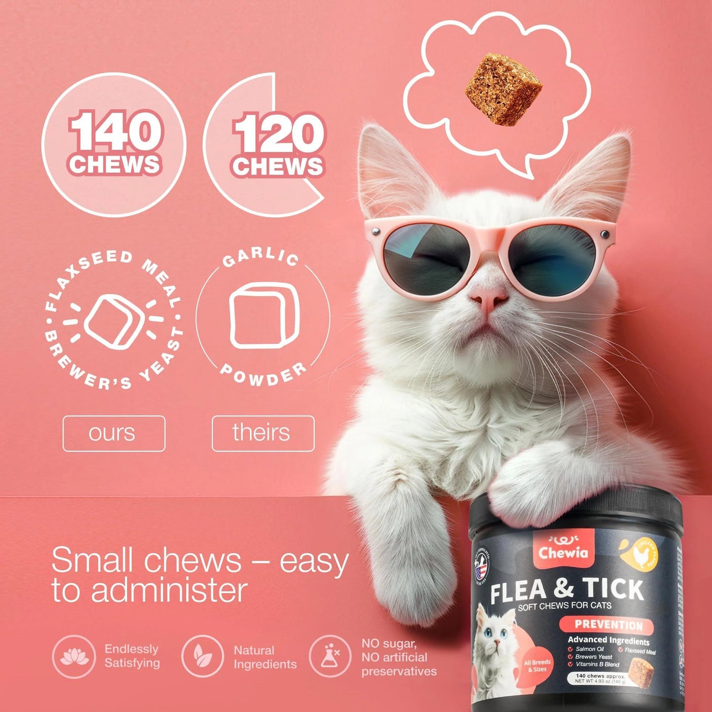 Insects Treatment for Cats Daily Oral Cat Insects Treatment Chews Chewable